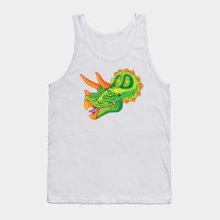 Triceratops (lime) Tank Top